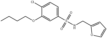 3-butoxy-4-chloro-N-(2-furylmethyl)benzenesulfonamide Structure