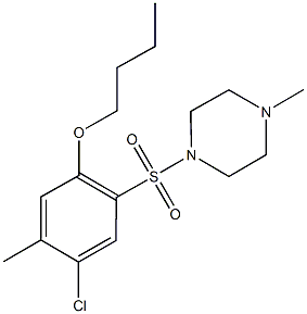 butyl 4-chloro-5-methyl-2-[(4-methyl-1-piperazinyl)sulfonyl]phenyl ether 구조식 이미지