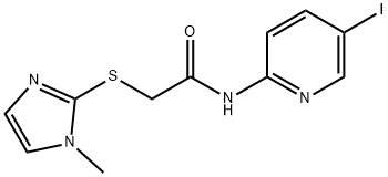 N-(5-iodo-2-pyridinyl)-2-[(1-methyl-1H-imidazol-2-yl)sulfanyl]acetamide 구조식 이미지