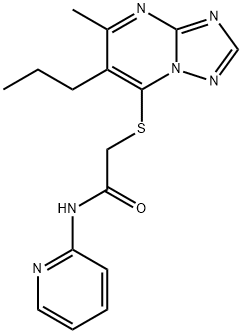 2-[(5-methyl-6-propyl[1,2,4]triazolo[1,5-a]pyrimidin-7-yl)sulfanyl]-N-(2-pyridinyl)acetamide Structure