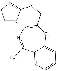 2-[(4,5-dihydro-1,3-thiazol-2-ylsulfanyl)methyl]-1,3,4-benzoxadiazepin-5-ol Structure