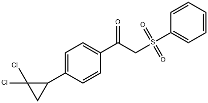 1-[4-(2,2-dichlorocyclopropyl)phenyl]-2-(phenylsulfonyl)ethanone Structure