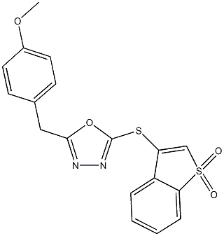 2-[(1,1-dioxido-1-benzothien-3-yl)sulfanyl]-5-(4-methoxybenzyl)-1,3,4-oxadiazole Structure