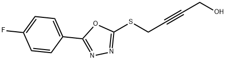 4-{[5-(4-fluorophenyl)-1,3,4-oxadiazol-2-yl]sulfanyl}-2-butyn-1-ol 구조식 이미지