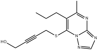 4-[(5-methyl-6-propyl[1,2,4]triazolo[1,5-a]pyrimidin-7-yl)sulfanyl]-2-butyn-1-ol 구조식 이미지