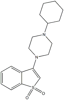 1-cyclohexyl-4-(1,1-dioxido-1-benzothien-3-yl)piperazine 구조식 이미지