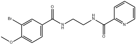 N-{2-[(3-bromo-4-methoxybenzoyl)amino]ethyl}-2-pyridinecarboxamide 구조식 이미지