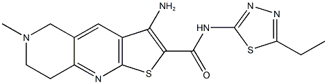 3-amino-N-(5-ethyl-1,3,4-thiadiazol-2-yl)-6-methyl-5,6,7,8-tetrahydrothieno[2,3-b][1,6]naphthyridine-2-carboxamide 구조식 이미지