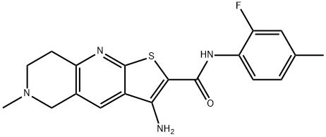3-amino-N-(2-fluoro-4-methylphenyl)-6-methyl-5,6,7,8-tetrahydrothieno[2,3-b][1,6]naphthyridine-2-carboxamide Structure