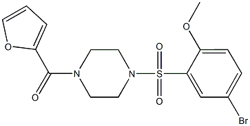 4-bromo-2-{[4-(2-furoyl)-1-piperazinyl]sulfonyl}phenyl methyl ether 구조식 이미지