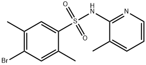 4-bromo-2,5-dimethyl-N-(3-methyl-2-pyridinyl)benzenesulfonamide 구조식 이미지