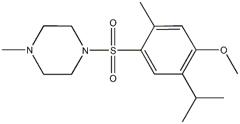 2-isopropyl-5-methyl-4-[(4-methyl-1-piperazinyl)sulfonyl]phenyl methyl ether Structure