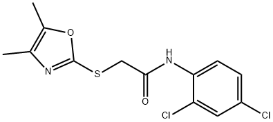 N-(2,4-dichlorophenyl)-2-[(4,5-dimethyl-1,3-oxazol-2-yl)sulfanyl]acetamide 구조식 이미지