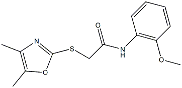 2-[(4,5-dimethyl-1,3-oxazol-2-yl)sulfanyl]-N-(2-methoxyphenyl)acetamide 구조식 이미지
