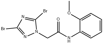 2-(3,5-dibromo-1H-1,2,4-triazol-1-yl)-N-(2-methoxyphenyl)acetamide 구조식 이미지