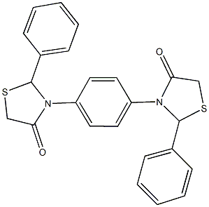 3-[4-(4-oxo-2-phenyl-1,3-thiazolidin-3-yl)phenyl]-2-phenyl-1,3-thiazolidin-4-one 구조식 이미지