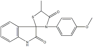 2',4-dioxo-3-(4-methoxyphenyl)-5-methylspiro[1,3-thiazolidine-2,3'-indoline] 구조식 이미지