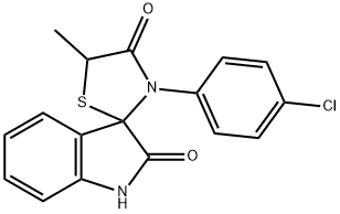 3'-(4-chlorophenyl)-5'-methyl-1,3-dihydrospiro(2H-indole-3,2'-[1,3]-thiazolidine)-2,4'-dione 구조식 이미지