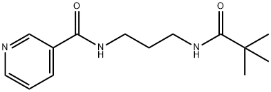 N-{3-[(2,2-dimethylpropanoyl)amino]propyl}nicotinamide 구조식 이미지