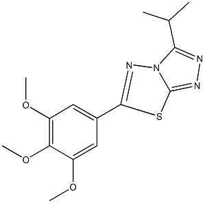 3-isopropyl-6-(3,4,5-trimethoxyphenyl)[1,2,4]triazolo[3,4-b][1,3,4]thiadiazole Structure