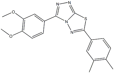 3-(3,4-dimethoxyphenyl)-6-(3,4-dimethylphenyl)[1,2,4]triazolo[3,4-b][1,3,4]thiadiazole 구조식 이미지