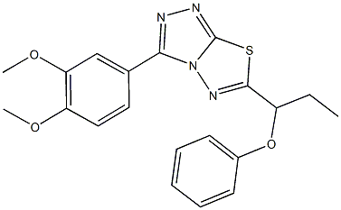 3-(3,4-dimethoxyphenyl)-6-(1-phenoxypropyl)[1,2,4]triazolo[3,4-b][1,3,4]thiadiazole 구조식 이미지