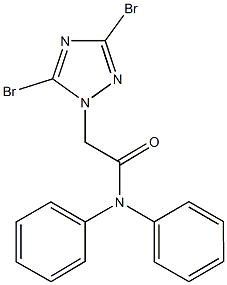 2-(3,5-dibromo-1H-1,2,4-triazol-1-yl)-N,N-diphenylacetamide 구조식 이미지