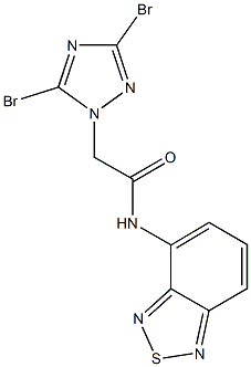 N-(2,1,3-benzothiadiazol-4-yl)-2-(3,5-dibromo-1H-1,2,4-triazol-1-yl)acetamide Structure