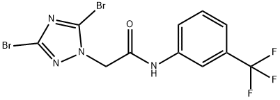 2-(3,5-dibromo-1H-1,2,4-triazol-1-yl)-N-[3-(trifluoromethyl)phenyl]acetamide 구조식 이미지