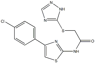 N-[4-(4-chlorophenyl)-1,3-thiazol-2-yl]-2-(1H-1,2,4-triazol-5-ylsulfanyl)acetamide Structure