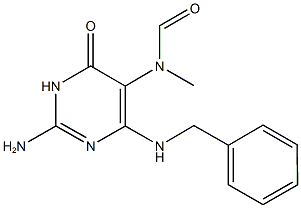2-amino-4-(benzylamino)-6-oxo-1,6-dihydro-5-pyrimidinyl(methyl)formamide Structure