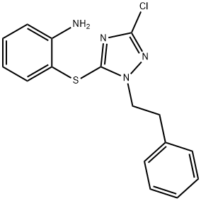 2-{[3-chloro-1-(2-phenylethyl)-1H-1,2,4-triazol-5-yl]sulfanyl}phenylamine Structure