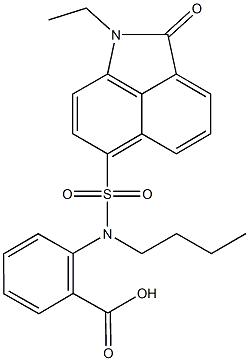 2-{butyl[(1-ethyl-2-oxo-1,2-dihydrobenzo[cd]indol-6-yl)sulfonyl]amino}benzoic acid Structure