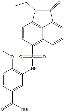 3-{[(1-ethyl-2-oxo-1,2-dihydrobenzo[cd]indol-6-yl)sulfonyl]amino}-4-methoxybenzamide Structure