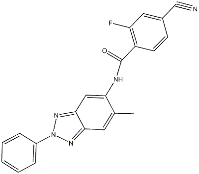 4-cyano-2-fluoro-N-(6-methyl-2-phenyl-2H-1,2,3-benzotriazol-5-yl)benzamide Structure