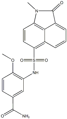 4-methoxy-3-{[(1-methyl-2-oxo-1,2-dihydrobenzo[cd]indol-6-yl)sulfonyl]amino}benzamide Structure