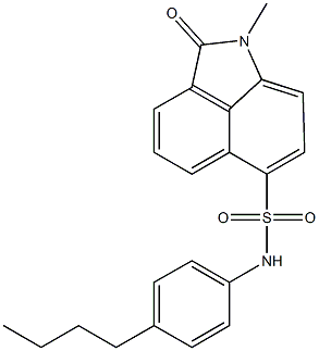 N-(4-butylphenyl)-1-methyl-2-oxo-1,2-dihydrobenzo[cd]indole-6-sulfonamide 구조식 이미지