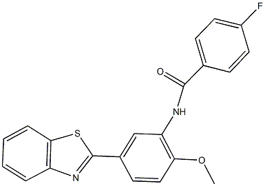 N-[5-(1,3-benzothiazol-2-yl)-2-methoxyphenyl]-4-fluorobenzamide 구조식 이미지