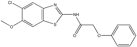 N-(5-chloro-6-methoxy-1,3-benzothiazol-2-yl)-2-phenoxyacetamide 구조식 이미지