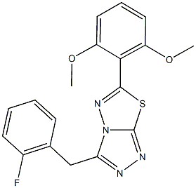 6-(2,6-dimethoxyphenyl)-3-(2-fluorobenzyl)[1,2,4]triazolo[3,4-b][1,3,4]thiadiazole Structure