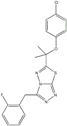 4-chlorophenyl 1-[3-(2-fluorobenzyl)[1,2,4]triazolo[3,4-b][1,3,4]thiadiazol-6-yl]-1-methylethyl ether Structure