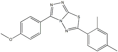 4-[6-(2,4-dimethylphenyl)[1,2,4]triazolo[3,4-b][1,3,4]thiadiazol-3-yl]phenyl methyl ether Structure