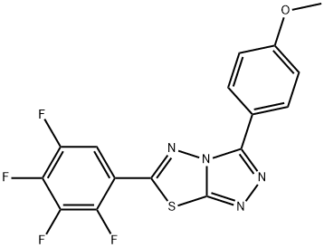 3-(4-methoxyphenyl)-6-(2,3,4,5-tetrafluorophenyl)[1,2,4]triazolo[3,4-b][1,3,4]thiadiazole 구조식 이미지