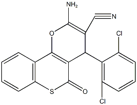 2-amino-4-(2,6-dichlorophenyl)-5-oxo-4H,5H-thiochromeno[4,3-b]pyran-3-carbonitrile Structure