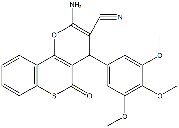 2-amino-5-oxo-4-(3,4,5-trimethoxyphenyl)-4H,5H-thiochromeno[4,3-b]pyran-3-carbonitrile 구조식 이미지