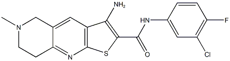 3-amino-N-(3-chloro-4-fluorophenyl)-6-methyl-5,6,7,8-tetrahydrothieno[2,3-b][1,6]naphthyridine-2-carboxamide Structure