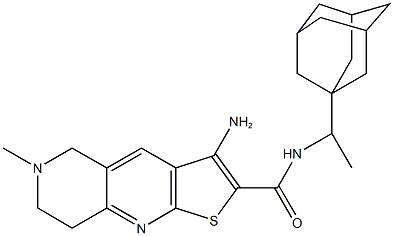 N-[1-(1-adamantyl)ethyl]-3-amino-6-methyl-5,6,7,8-tetrahydrothieno[2,3-b][1,6]naphthyridine-2-carboxamide 구조식 이미지