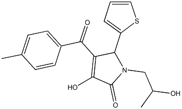 3-hydroxy-1-(2-hydroxypropyl)-4-(4-methylbenzoyl)-5-(2-thienyl)-1,5-dihydro-2H-pyrrol-2-one 구조식 이미지