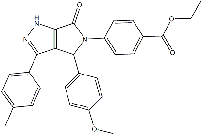ethyl 4-(4-(4-methoxyphenyl)-3-(4-methylphenyl)-6-oxo-4,6-dihydropyrrolo[3,4-c]pyrazol-5(1H)-yl)benzoate 구조식 이미지