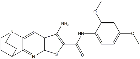 5-amino-N-(2,4-dimethoxyphenyl)-7-thia-1,9-diazatetracyclo[9.2.2.0~2,10~.0~4,8~]pentadeca-2(10),3,5,8-tetraene-6-carboxamide 구조식 이미지